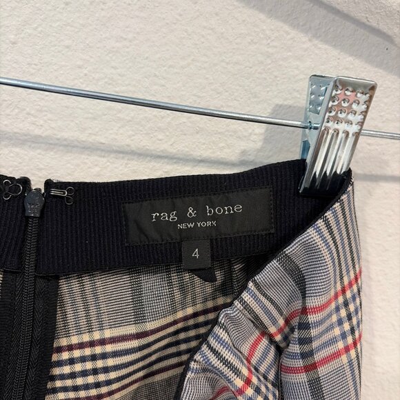 Rag & Bone Monet Plaid Stretch Pants Blue/Black/Red Size 4 - Picture 3 of 4